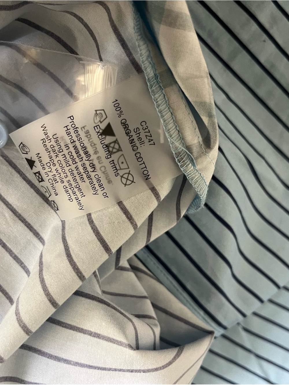 Plenty by Tracy Reese Light Blue and Black Striped Dress Shirt - Picture 3 of 3